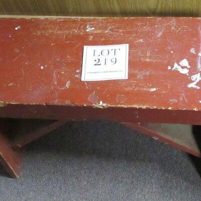 Antique Heavy Small Wood Bench