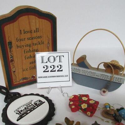 Vintage Household Nick Knacks Candle Holder Trivet Fisherman