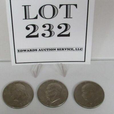 3 Eisenhauer Ike Dollars Ex Fine to AU