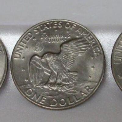 3 Eisenhauer Ike Dollars Ex Fine to AU