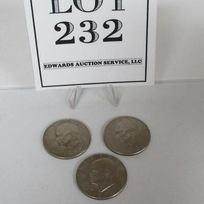 3 Eisenhauer Ike Dollars Ex Fine to AU