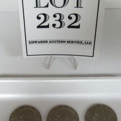 3 Eisenhauer Ike Dollars Ex Fine to AU