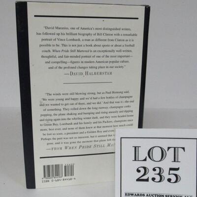 Vince Lombardi Book When Pride Still Mattered