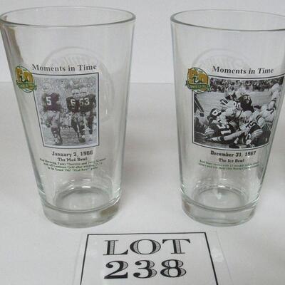 Green Bay Packers Complete Set of 6 Moments In Time Pint Glasses Super Condition