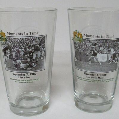 Green Bay Packers Complete Set of 6 Moments In Time Pint Glasses Super Condition