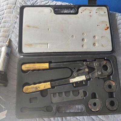 LOT 48 - Apollo Pex Crimping Tool in case,and air grinder