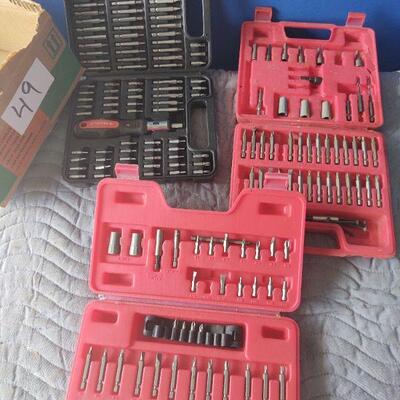 LOT 49 - 3 sets of bits w/ratchet driver