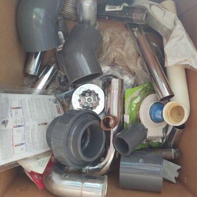 lot 56 - ptraps, elbow joints eir plug, flanges, siphon pump, floppy, etc as shown