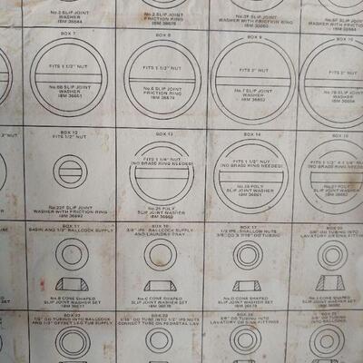 lot 61 - Assorted lot - vintage case of O rings, water disposal, hardware, etc.