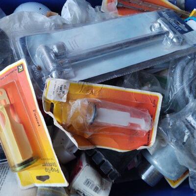 LOT 65 - Blue bin full of asstd Plumbing parts