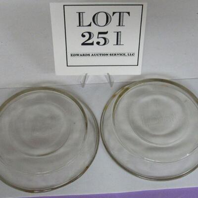 2 Vintage Glass Chicken Feeders or Waterers Marked Hudson