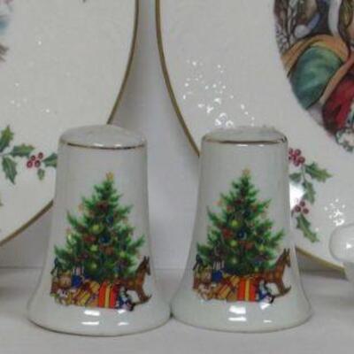 Christmas Lot 2 Angel Ornaments, S/P Set, 2 Nice Christmas Plates
