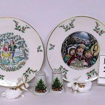 Christmas Lot 2 Angel Ornaments, S/P Set, 2 Nice Christmas Plates