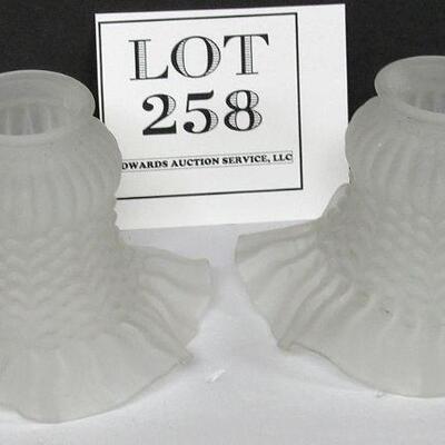2 Satin Glass Lamp Shades