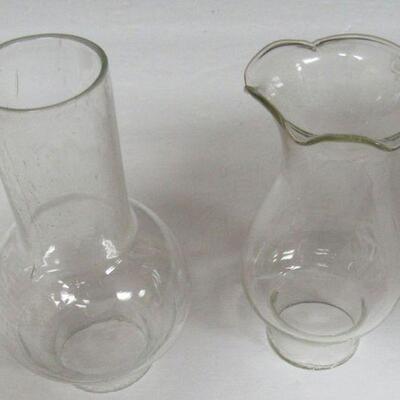 2 Small Glass Chimneys For Smaller Lamps