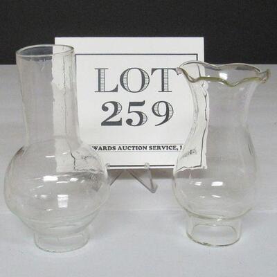 2 Small Glass Chimneys For Smaller Lamps