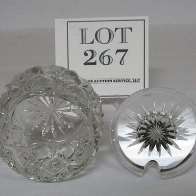 Cut Glass With Sterling Knob Jam or Condiment Jar