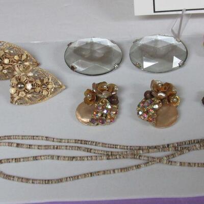 Costume Jewelry &  Strung Heishi Shells From the 1970s, Copper Bangle Bracelet