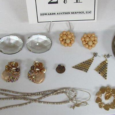 Costume Jewelry &  Strung Heishi Shells From the 1970s, Copper Bangle Bracelet