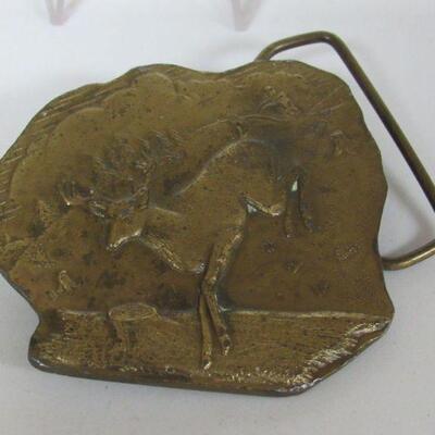 Older Brass Deer Belt Buckle