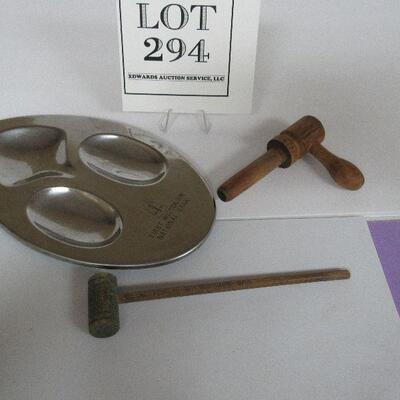 1st Wisconsin Advertising Spoon Rest, Antique Drink Stir Stick, and Small Tap Handle