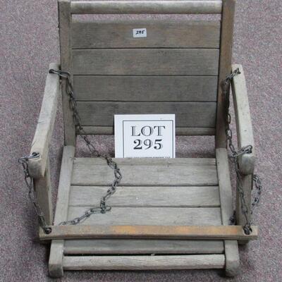 Antique Child's Wood and Chain Swing