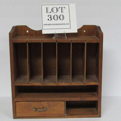 Vintage Wood Small Desk Organizer