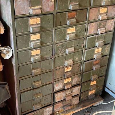 Vintage 27 draw parts bin