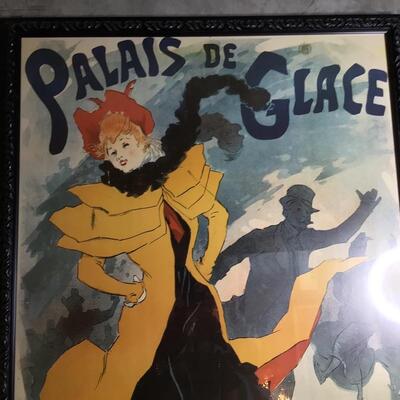 E101 - Framed Vintage Poster - Cheret Palaid De Glace Champs Elysees 
