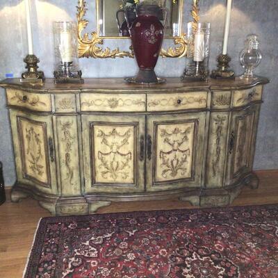 109 - Pair of Macryl Crystal Hurricane Candle Holders w/ Brass Bases