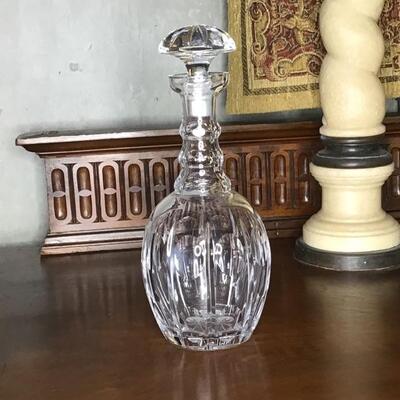 130 - Round Crystal Liquor Decanter 12" tall