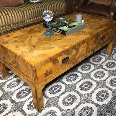 143 - Custom Italian Inlaid Wood Coffee Table