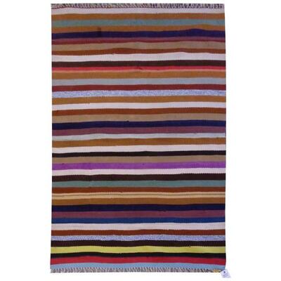 PERSIAN VINTAGE KILIM MADE WITH NATURAL WOOL AND COTTON 140x92cm Retail $1246.5