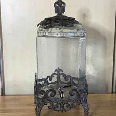 K111 -G G Collection Glass Beverage Dispenser on Metal Stand