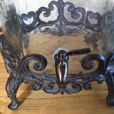 K111 -G G Collection Glass Beverage Dispenser on Metal Stand