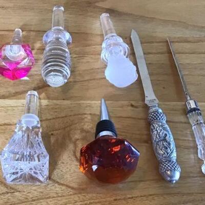 K135 - Waterford Letter Opener & Bottle Stopper, Versace Bottle Stopper, and more