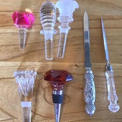 K135 - Waterford Letter Opener & Bottle Stopper, Versace Bottle Stopper, and more