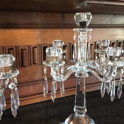 K167 - Gorgeous Pair of 17" Tall Crystal Candelabras by Villeroy & Boch 