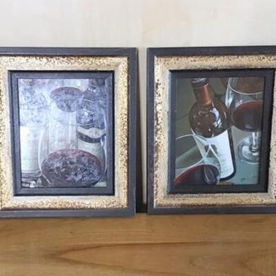 K178 - Pair of Wine Themed Framed Prints