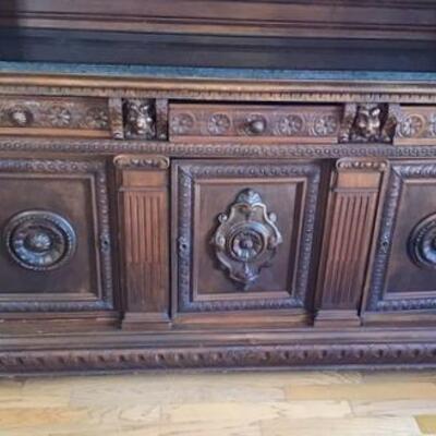 K180 - Impressive English Cabinet w/ Granite Top
