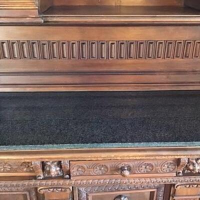 K180 - Impressive English Cabinet w/ Granite Top