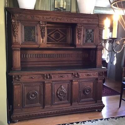 K180 - Impressive English Cabinet w/ Granite Top