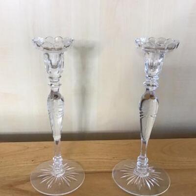 E103 - Pair of Rogaska & Orrefors Candle Holders
