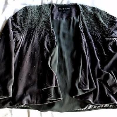 C104 - Cynthia Vincent Fur Vest sz P & Elizabeth & James Beaded Jacket sz S