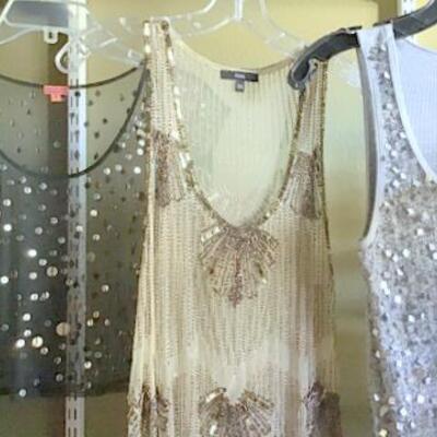 C117 - So Cute! 3 Sequin & Beaded Sheer Tunic Tops
