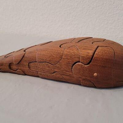 Lot 6: Vintage Wood WHALE 3d Puzzle SIGNED by Artist