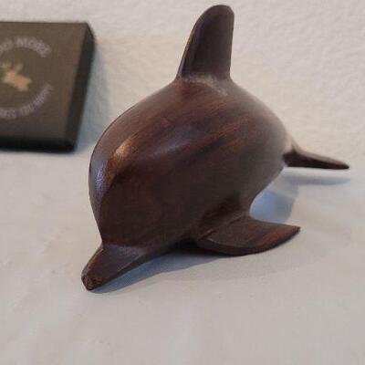 Lot 9: Wood Dolphin Deco and New Deco Small Bowl