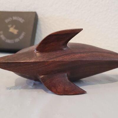 Lot 9: Wood Dolphin Deco and New Deco Small Bowl