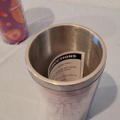 Lot 21: (2) New CAT THEME Travel Beverage Mugs