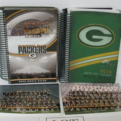 Green Bay Packers 2008 & 2016 Media Guides and 1987 & 1992 Team Photos